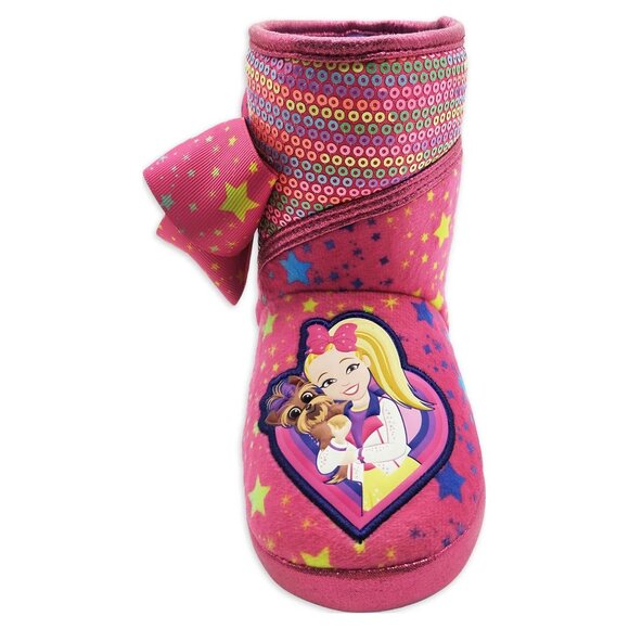 JoJo Siwa Kids Size 7/8 Bootie Slippers Bow Sequins Jojo BowBow Artwork - Picture 2 of 7